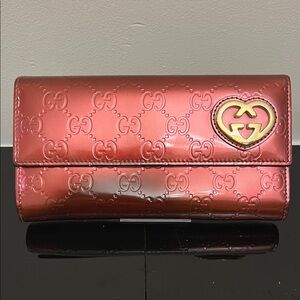 GUCCI Guccissima Interlocking G Lovely Heart Long Wallet 251861